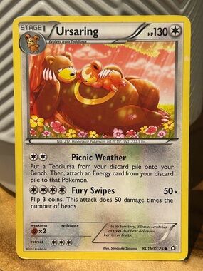 Pokemon Ursaring 2013 Card, Collectible, Fan Favorite, RC19/RC25